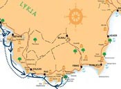 Turkey Lycian Shore family cruise route map