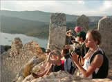 tour group on top of the Ottoman castle at Kale, Lycian Turkey