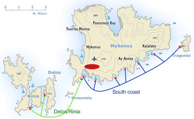 Map of Mykonos