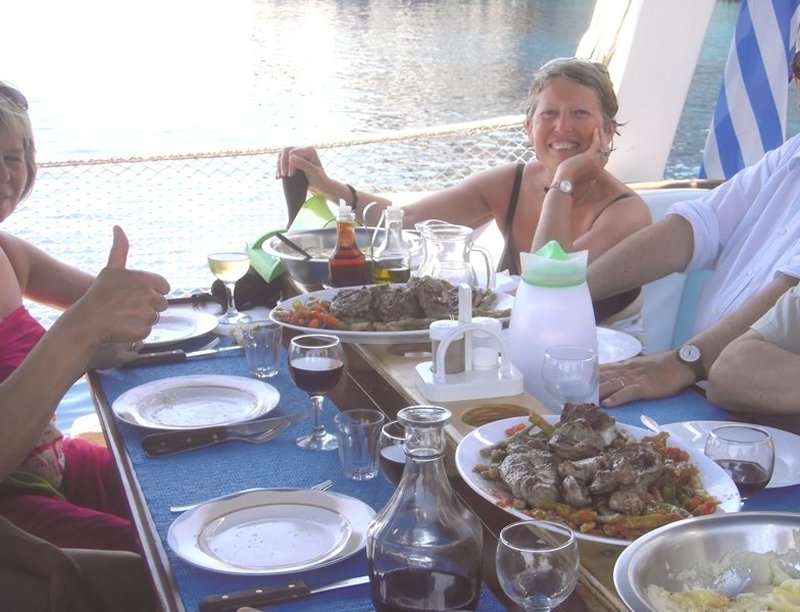 Eating on a Greek yacht charter