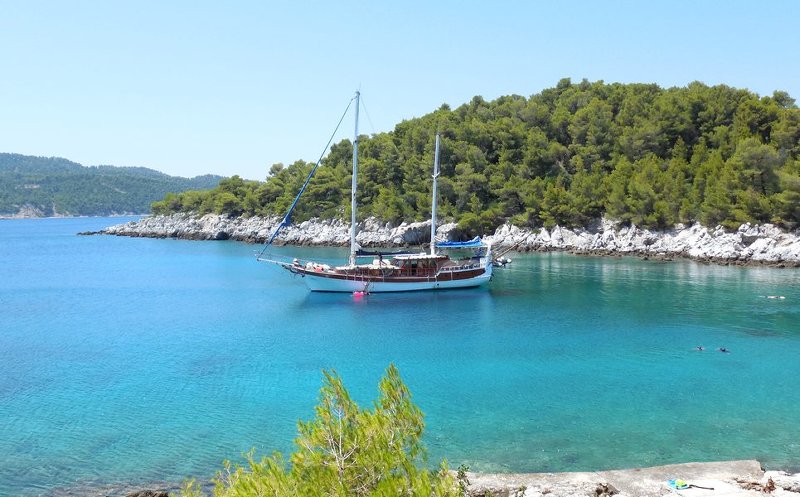 Calm sea & clear blue water in Greece