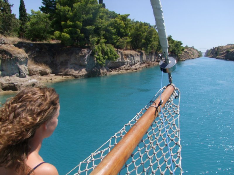 Approaching the Corinth Canal