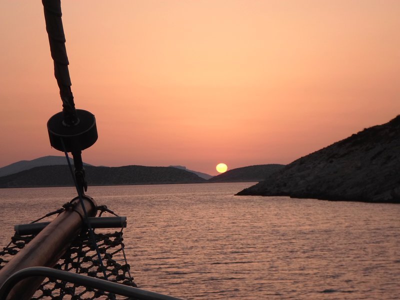 Dinner on a Greek yacht charter