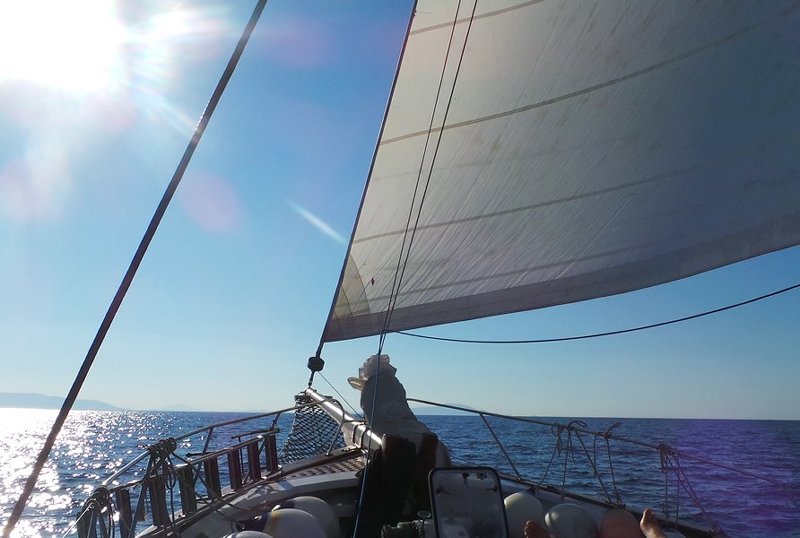 Sailing to Santorini