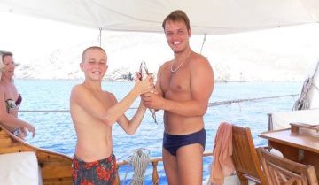 Fishing on the Yacht Anatolie