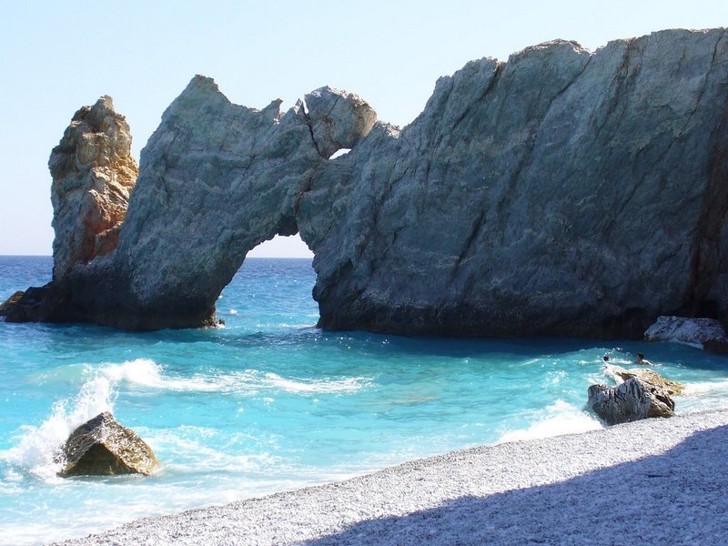 Greek island coastline