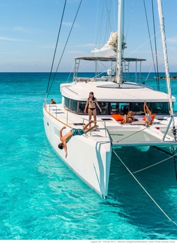 Sailing catamaran Nicolas - Anchored in a bay