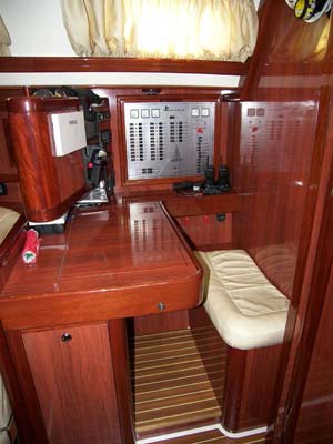 Sailing yacht Mythos II - chart table