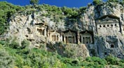 Rock-cut tombs at Caunos, southwest Turkey